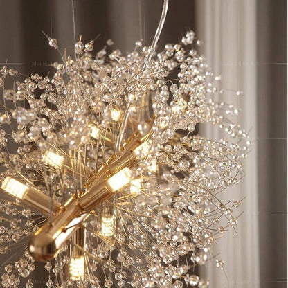 Elegant Crystal Dandelion Chandelier - Adjustable Brightness & Modern