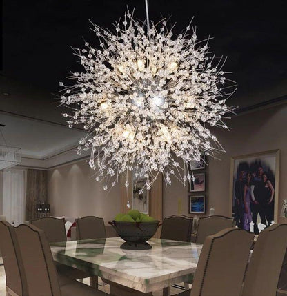 Elegant Crystal Dandelion Chandelier - Adjustable Brightness & Modern