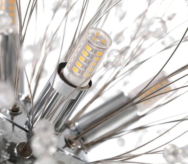 Elegant Crystal Dandelion Chandelier - Adjustable Brightness & Modern