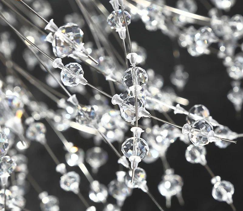 Elegant Crystal Dandelion Chandelier - Adjustable Brightness & Modern