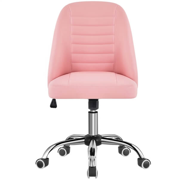 Mid Back PU Leather Armless Desk Office Chair Position 4