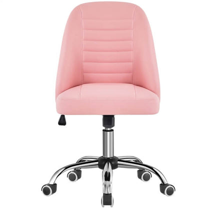 Mid Back PU Leather Armless Desk Office Chair Position 4