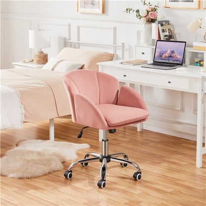 Cute Velvet Desk Chair for Home Office Position 1
