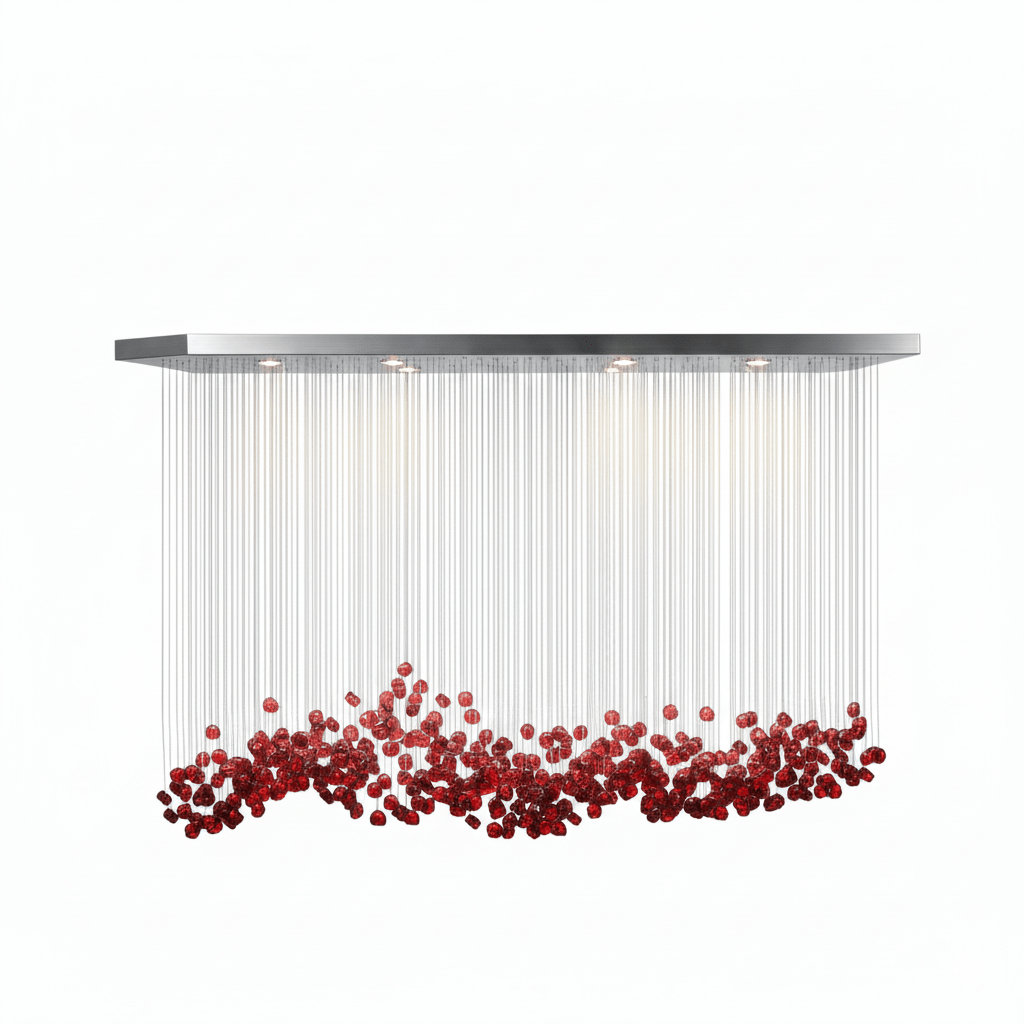Elegant Crystal Stone Chandelier with Adjustable Height & LED Compatib