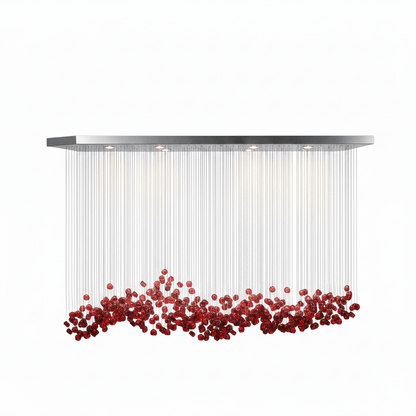 Elegant Crystal Stone Chandelier with Adjustable Height & LED Compatib
