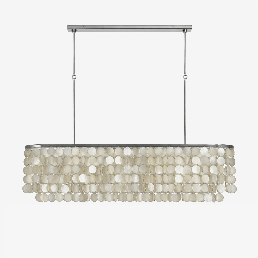 Liora Shell Linear Chandelier - Modern Design with Adjustable Height