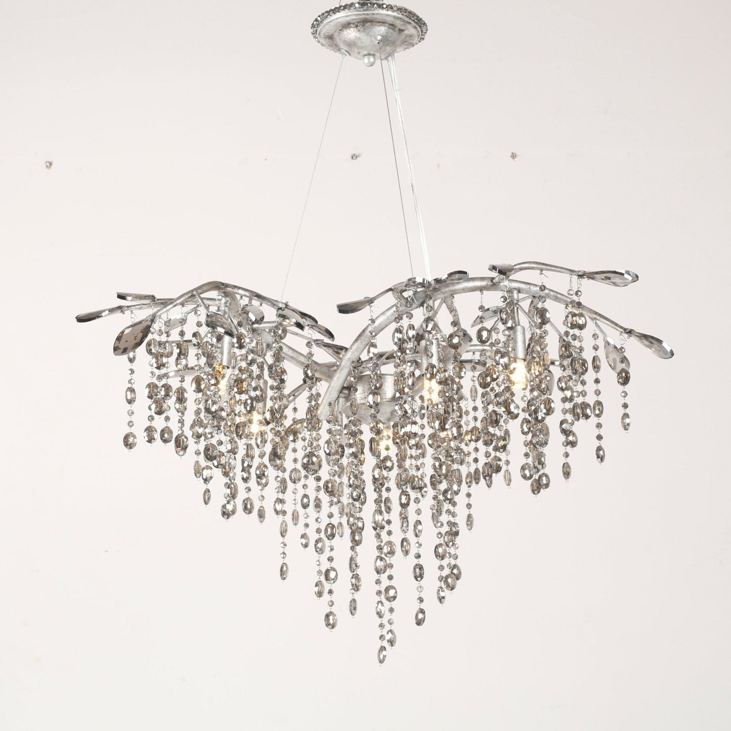 Elegant Autumn Twilight Chandelier - Dimmable LED, Adjustable Height