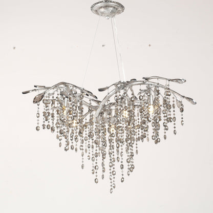 Elegant Autumn Twilight Chandelier - Dimmable LED, Adjustable Height