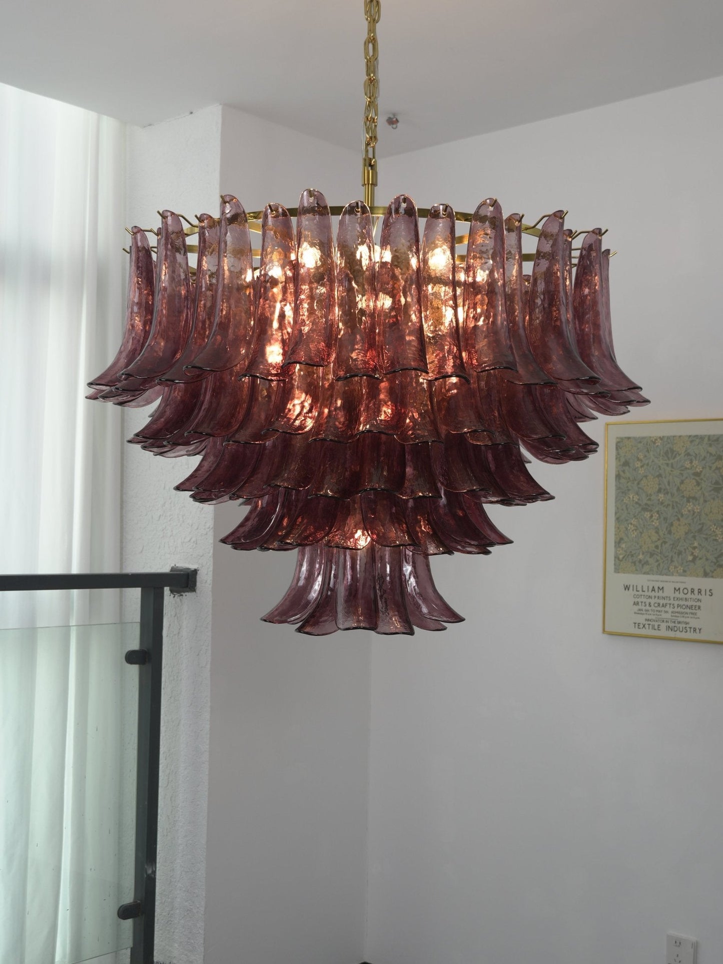 Amethyst Bloom Crystal Chandelier - Elegant Design & Adjustable Height