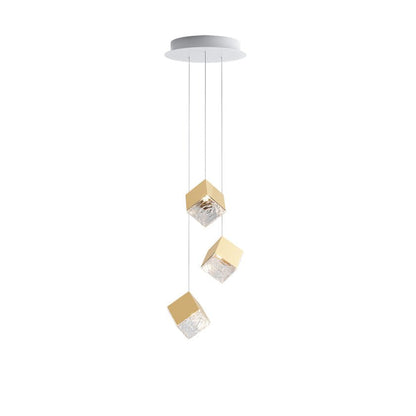 Cubic Luster Cascade Chandelier – Elegant Design with Adjustable Heigh