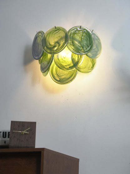 Lunaria Disc Glass Wall Lamp - Elegant Design with LED Lighting & Adju
