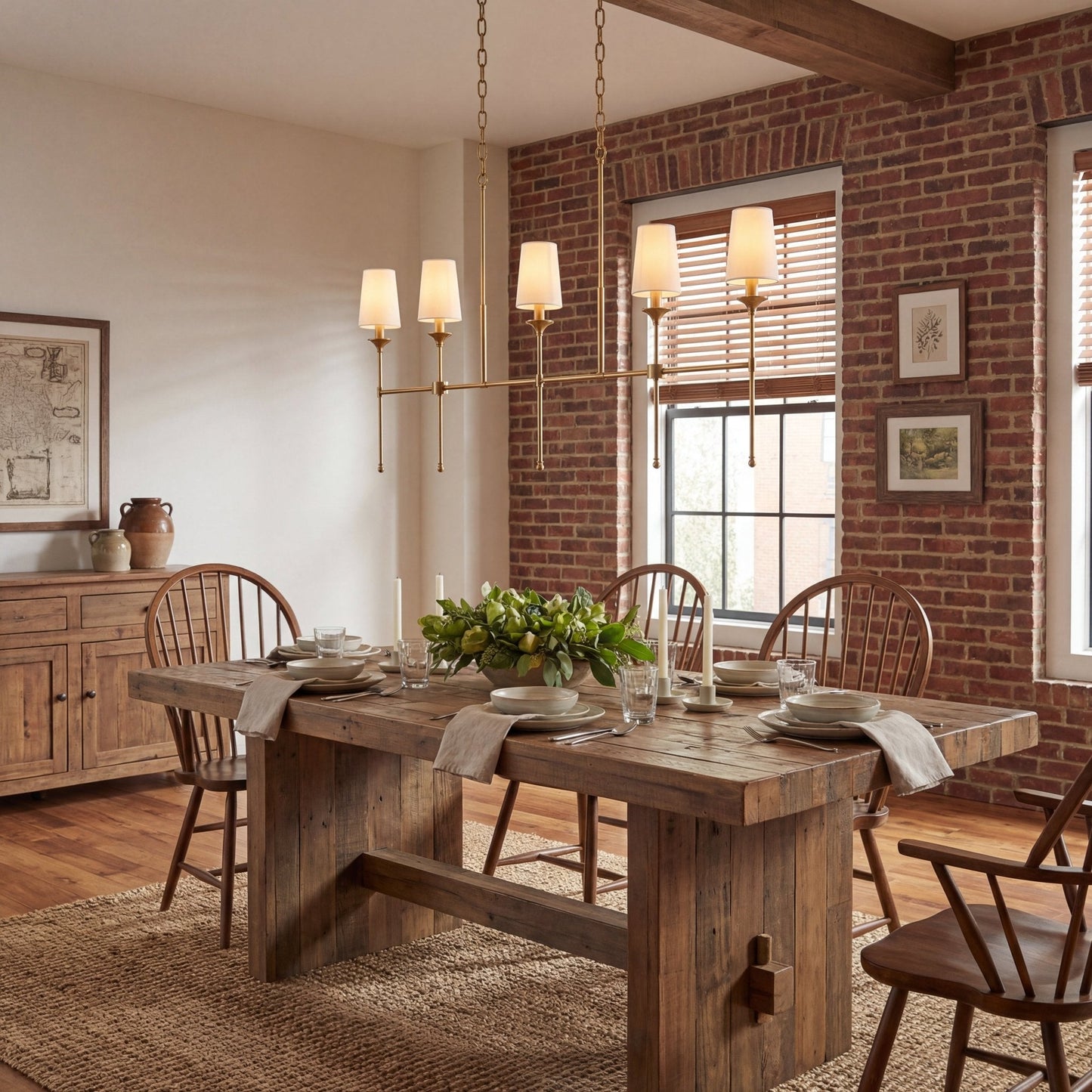 Arden Row Chandelier - Elegant Design, Adjustable Height, LED Compatib