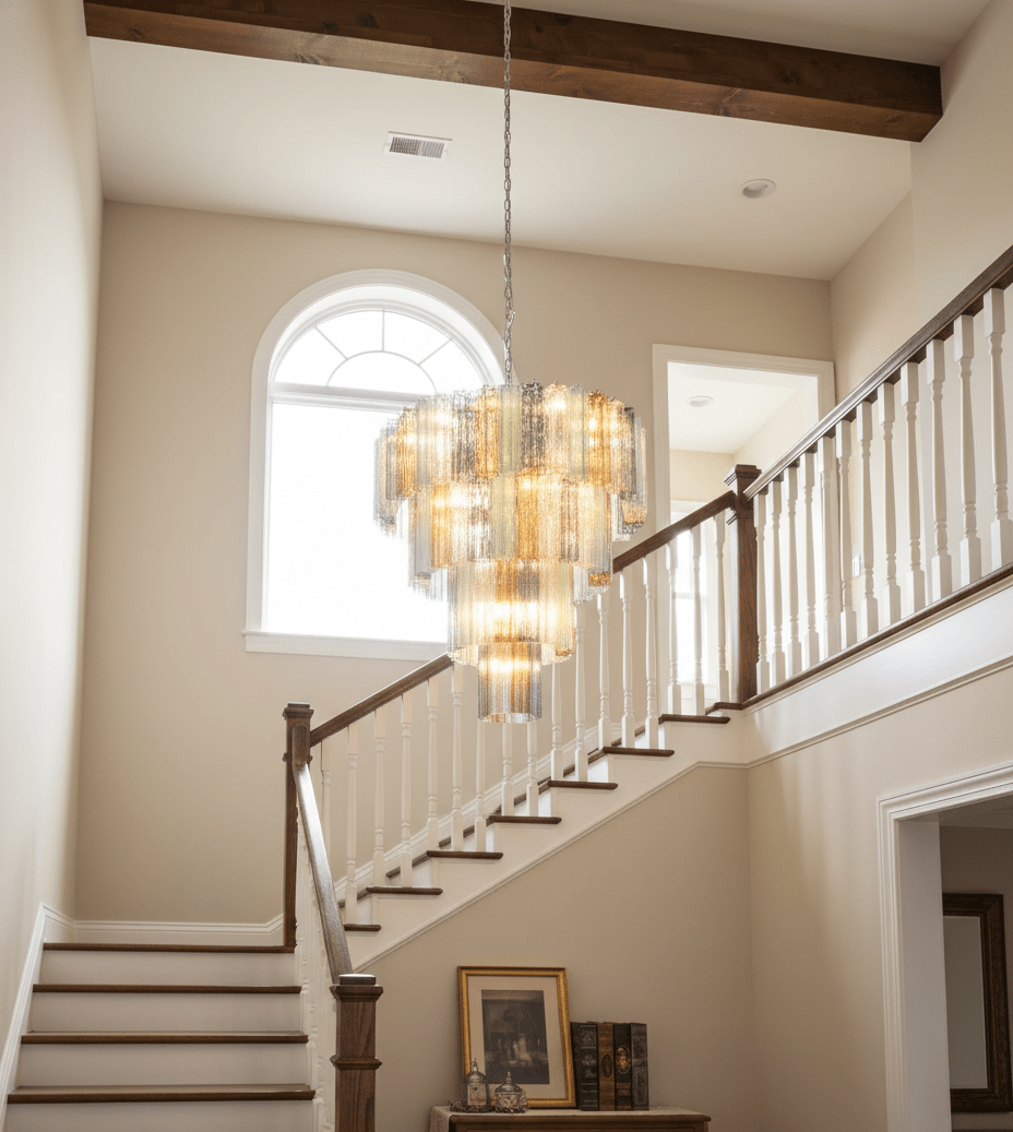 Lustrava Prism Chandelier - Elegant Design with Adjustable Height & LE