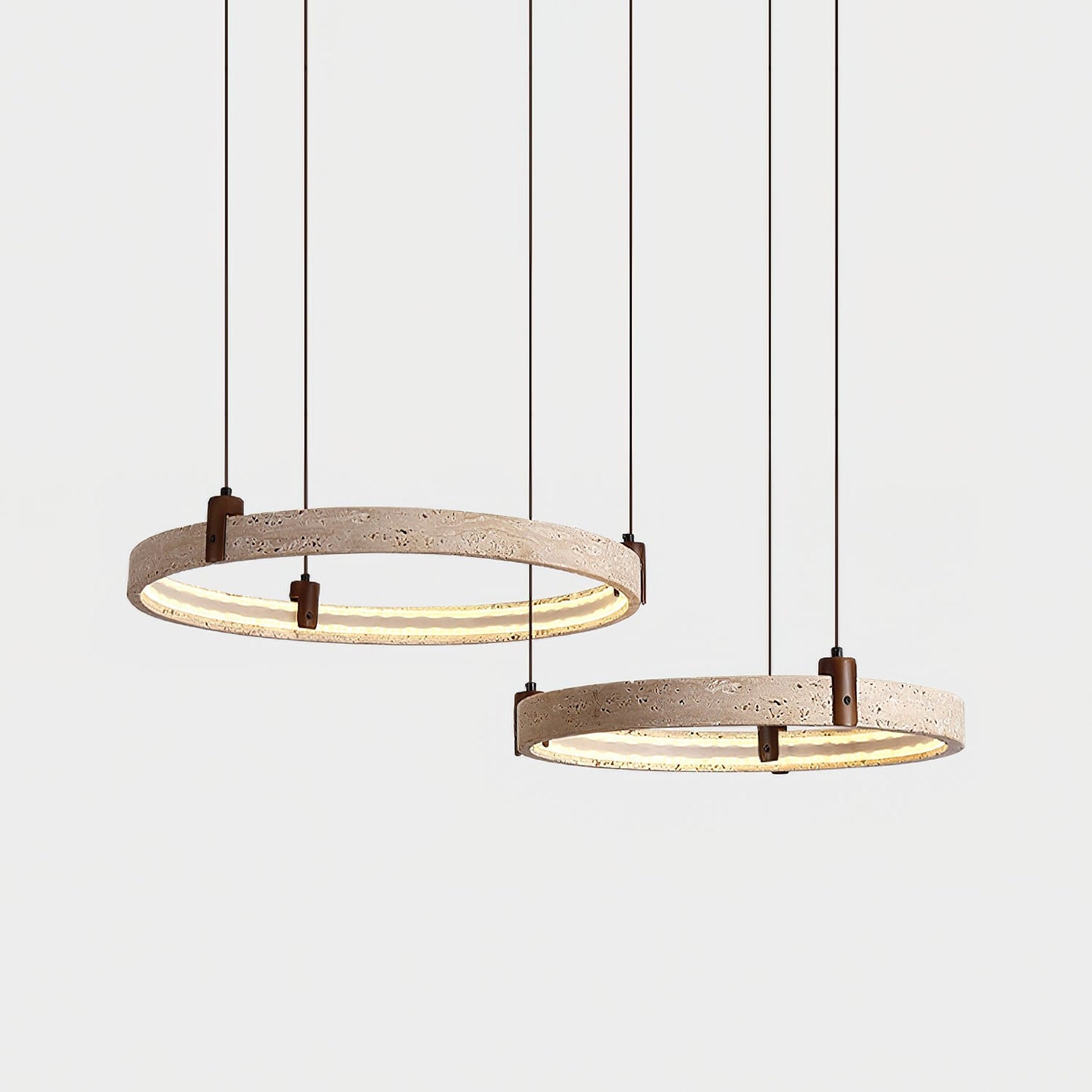Celestial Orbit Travertine Chandelier - Elegant Design, Adjustable Hei