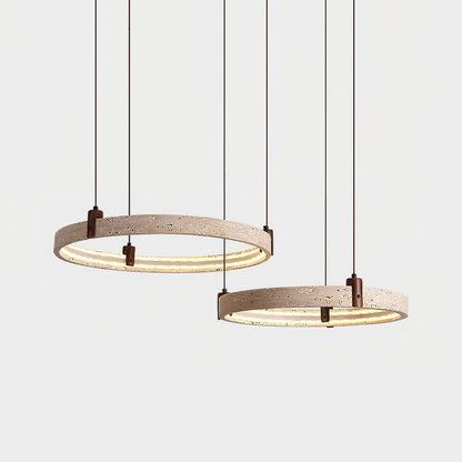 Celestial Orbit Travertine Chandelier - Elegant Design, Adjustable Hei