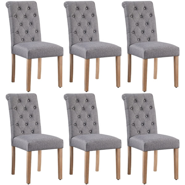 Dining Chairs Set of 6 Fabric Upholstered Dining Chairs Position 2