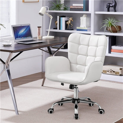 Faux Leather Office Chair Modern Vanity Chair Position 6