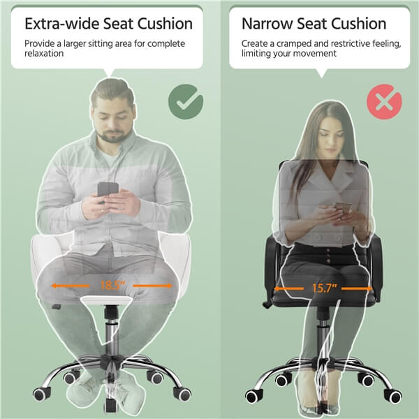 Faux Leather Office Chair Modern Vanity Chair Position 4