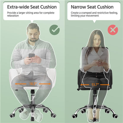 Faux Leather Office Chair Modern Vanity Chair Position 4
