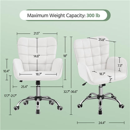 Faux Leather Office Chair Modern Vanity Chair Position 3
