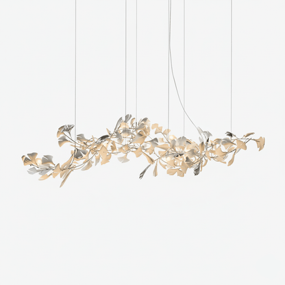 Elegant Porcelain Ginkgo Chandelier - Handcrafted, Energy Efficient Li