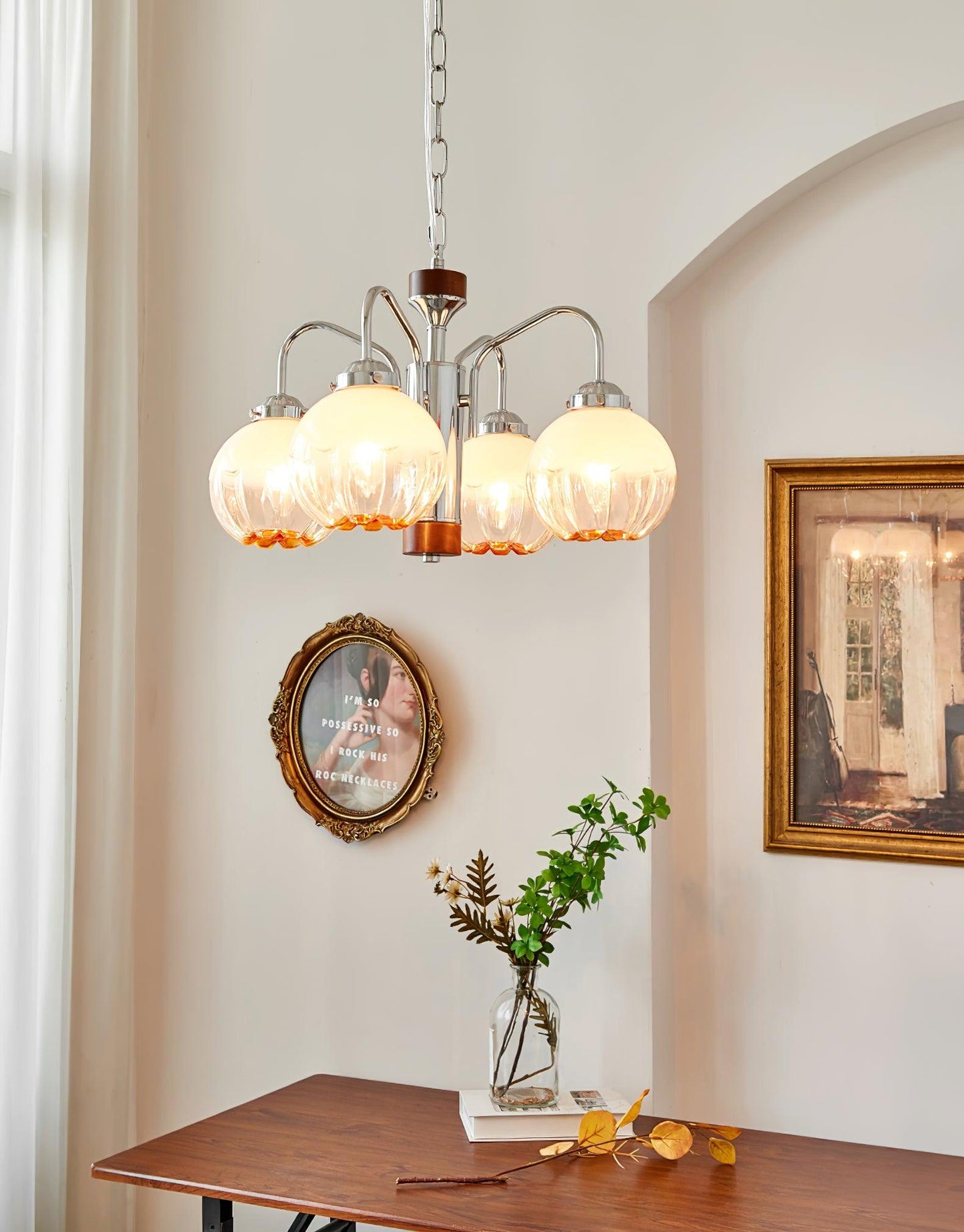 Elegant Flower Bud Chandelier - Dimmable LED, Adjustable Height