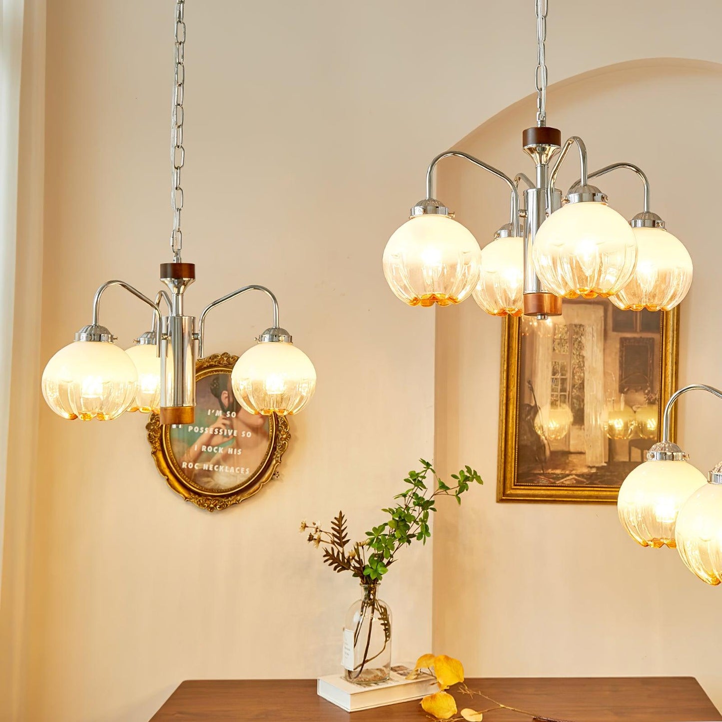 Elegant Flower Bud Chandelier - Dimmable LED, Adjustable Height