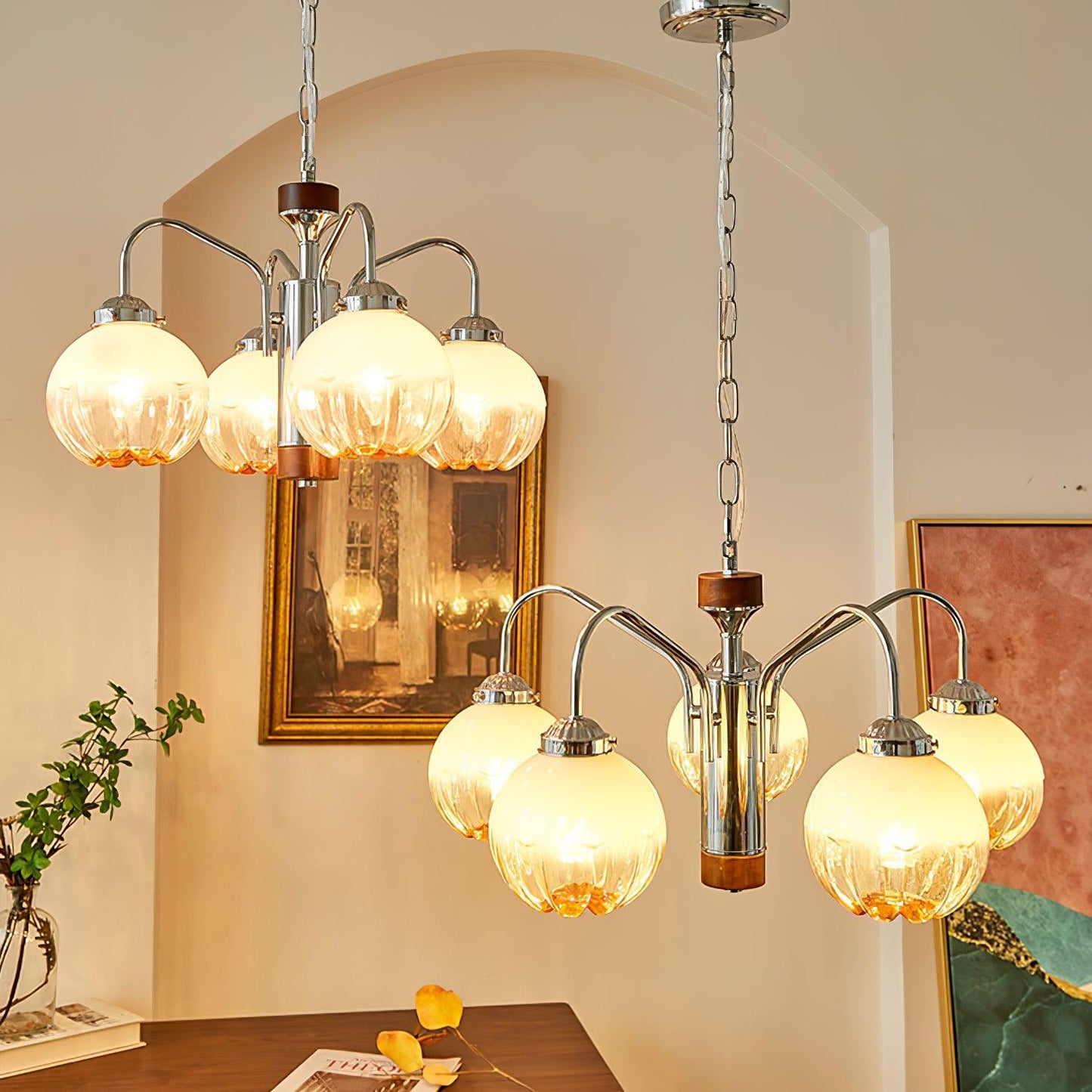 Elegant Flower Bud Chandelier - Dimmable LED, Adjustable Height
