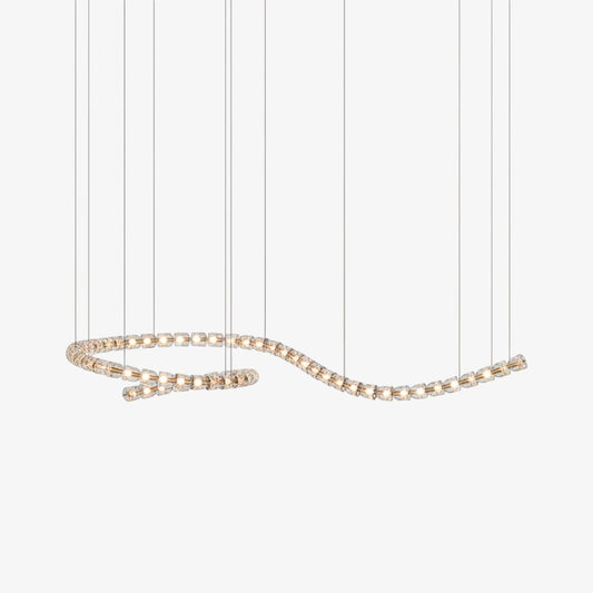 Gabriel Wave Modern LED Chandelier with Dimmable Lighting & Energy Eff