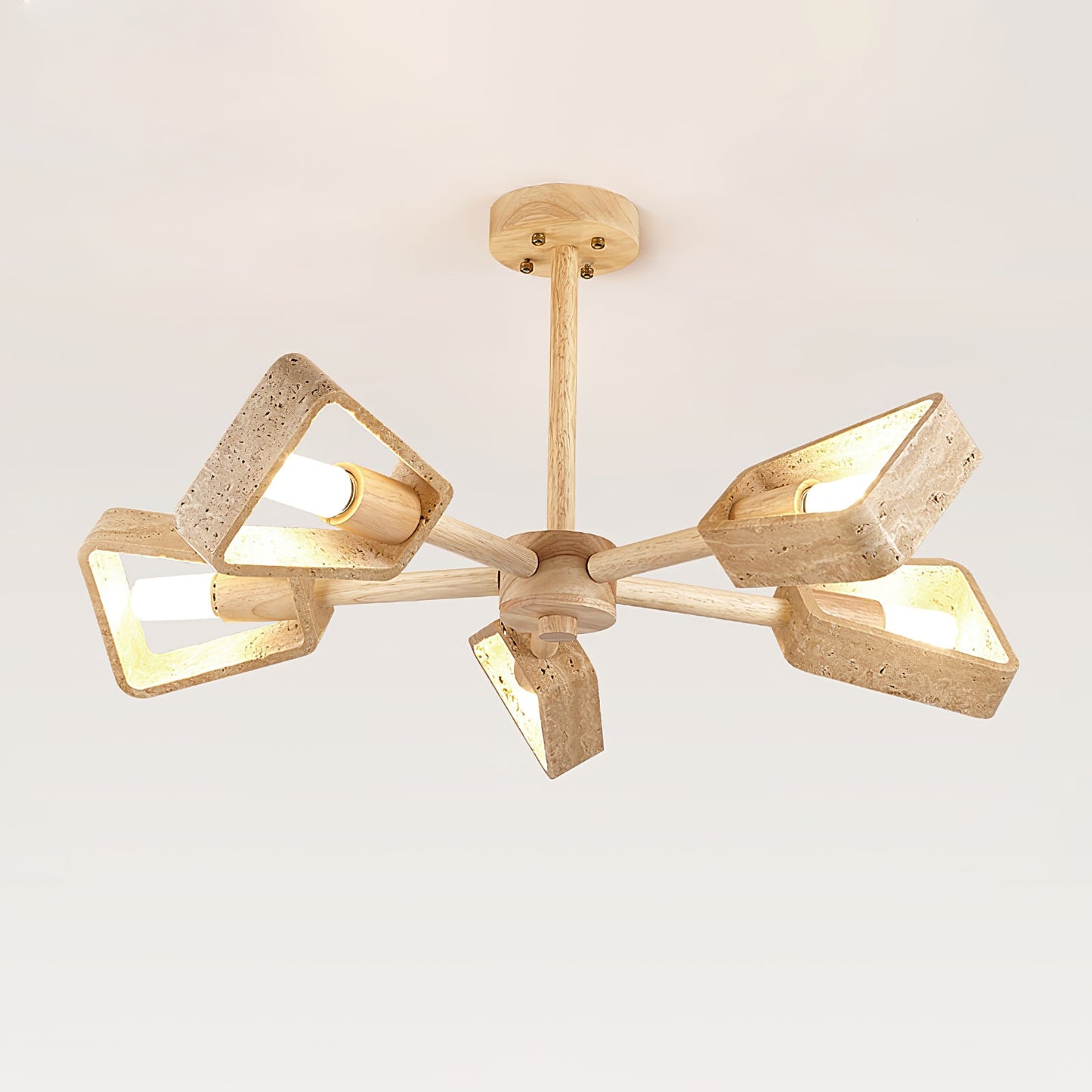 Elementa Travertone Chandelier - Modern Design, Adjustable Height, LED