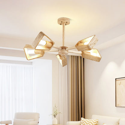 Elementa Travertone Chandelier - Modern Design, Adjustable Height, LED