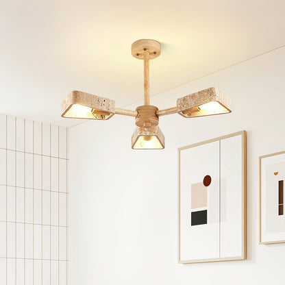 Elementa Travertone Chandelier - Modern Design, Adjustable Height, LED