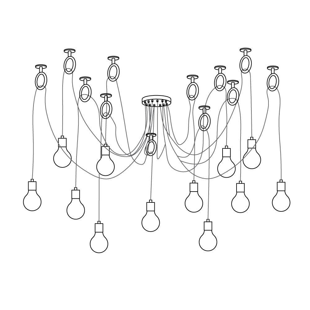Professional Industrial Spider Chandelier with Adjustable Arms & LED L