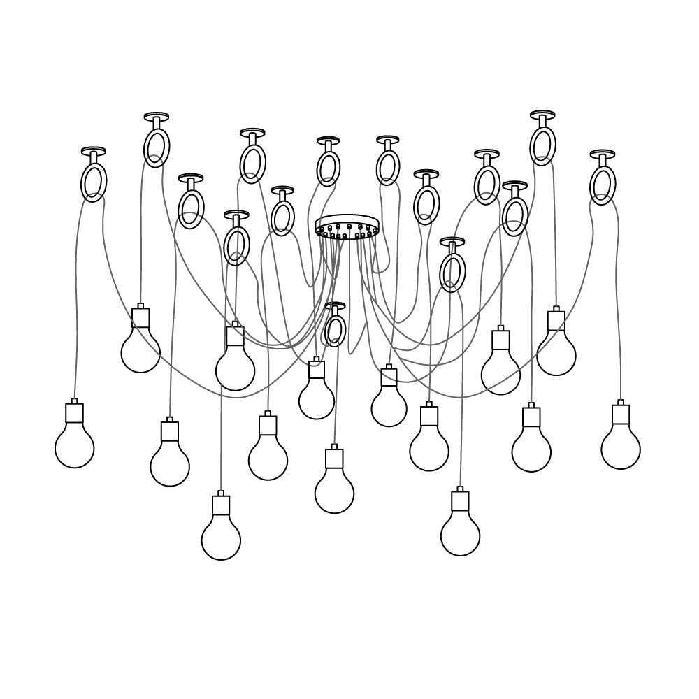 Professional Industrial Spider Chandelier with Adjustable Arms & LED L