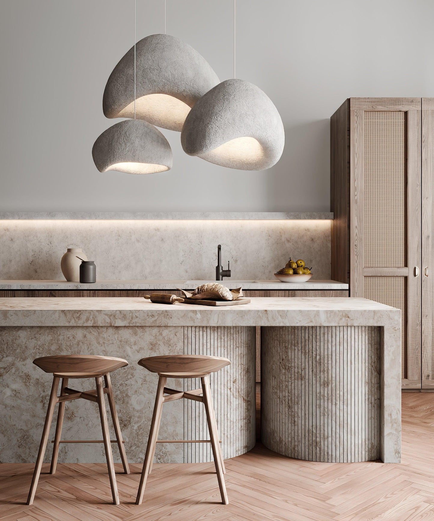 Zenra Wabi-Sabi Organic Chandelier - Eco-Friendly, Adjustable Height