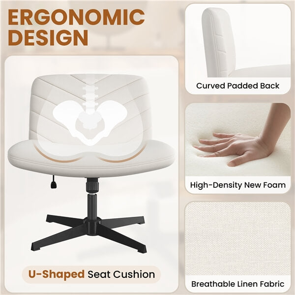 Wide Criss Cross Chair with No Wheels Position 9