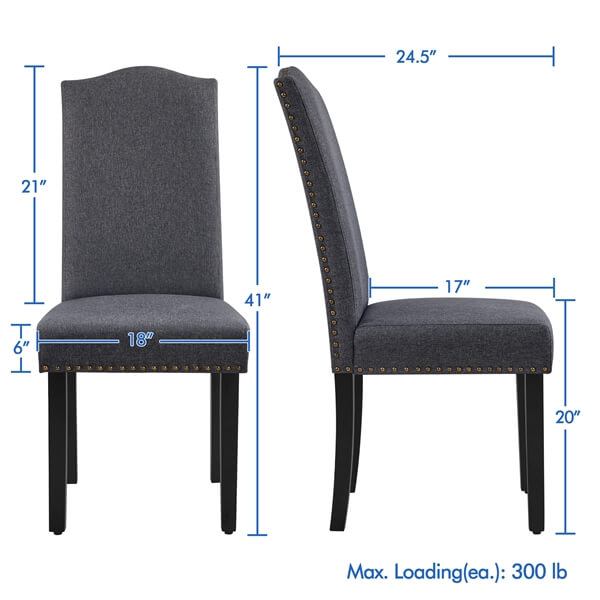 6PCS Fabric Dining Chairs Position 3