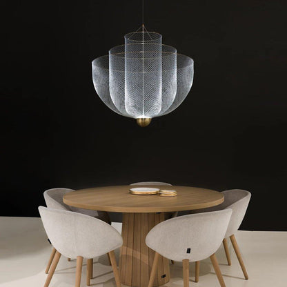 Meshmatics Modern Hanging Lamp with Adjustable Height & LED Bulbs