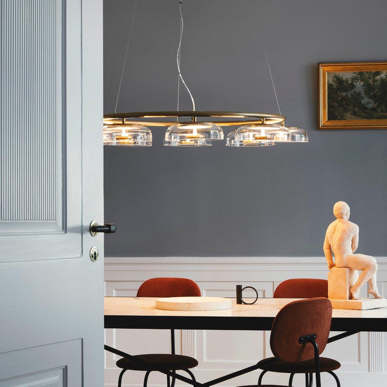 Solara Modern Chandelier - Adjustable Height, Energy-Efficient LED Lig