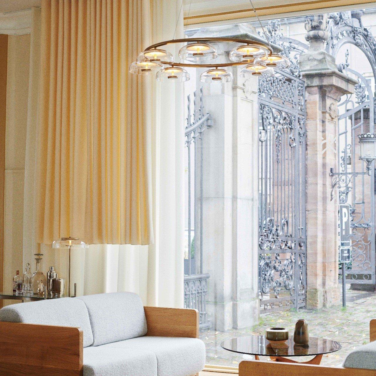 Solara Modern Chandelier - Adjustable Height, Energy-Efficient LED Lig