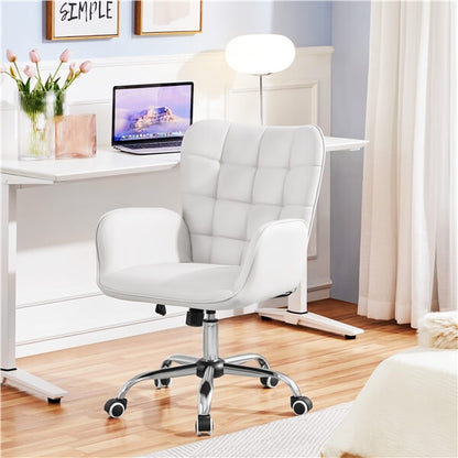 Faux Leather Office Chair Modern Vanity Chair Position 1