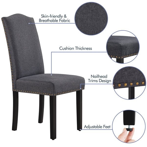 6PCS Fabric Dining Chairs Position 5