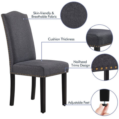 6PCS Fabric Dining Chairs Position 5