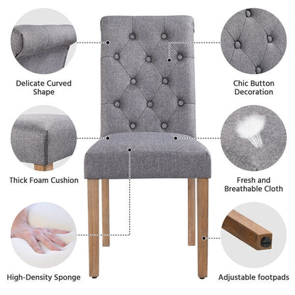 Dining Chairs Set of 6 Fabric Upholstered Dining Chairs Position 8