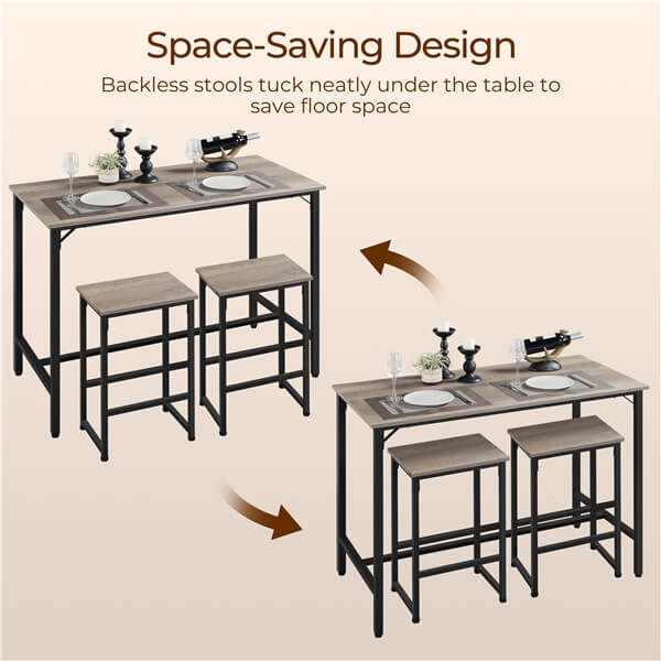 Counter Height Kitchen Table with Bar Stools Set of 2 Position 7