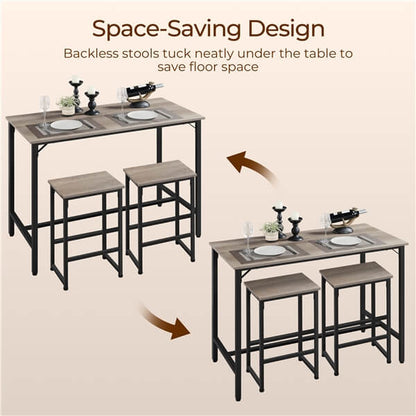 Counter Height Kitchen Table with Bar Stools Set of 2 Position 7