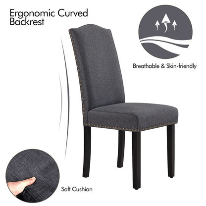 6PCS Fabric Dining Chairs Position 6