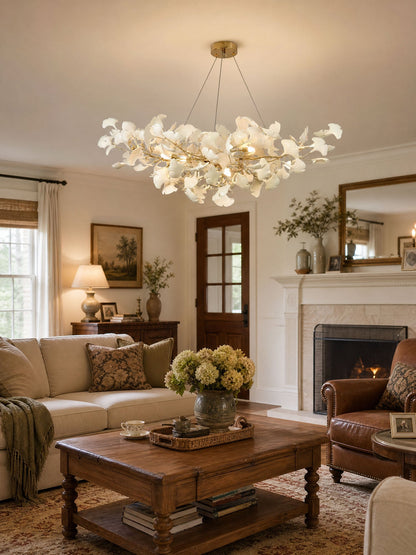 Horizon Bloom Ginkgo Chandelier - Elegant Design & Adjustable Height
