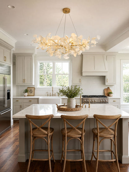 Horizon Bloom Ginkgo Chandelier - Elegant Design & Adjustable Height