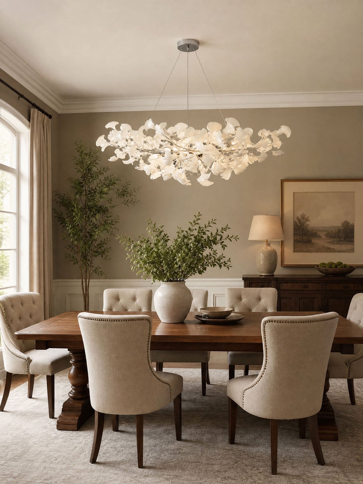 Horizon Bloom Ginkgo Chandelier - Elegant Design & Adjustable Height